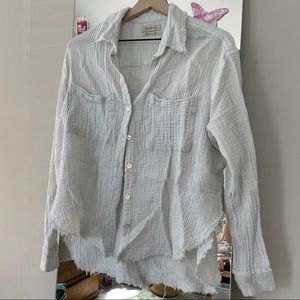 Textured Cotton Button Down Shirt